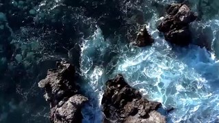 4K OCEAN WAVES view from DRONE - Nature Background - Free No Copyright Video - 4K Ultra HD