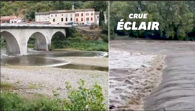 Des crues soudaines dans les Cévennes après des pluies torrentielles, le Gard en vigilance rouge