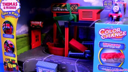 Download Video: Cars 2 Color Changers Crash Thomas & Friends at Ironworks Railway Playset Colour Shifters water toys