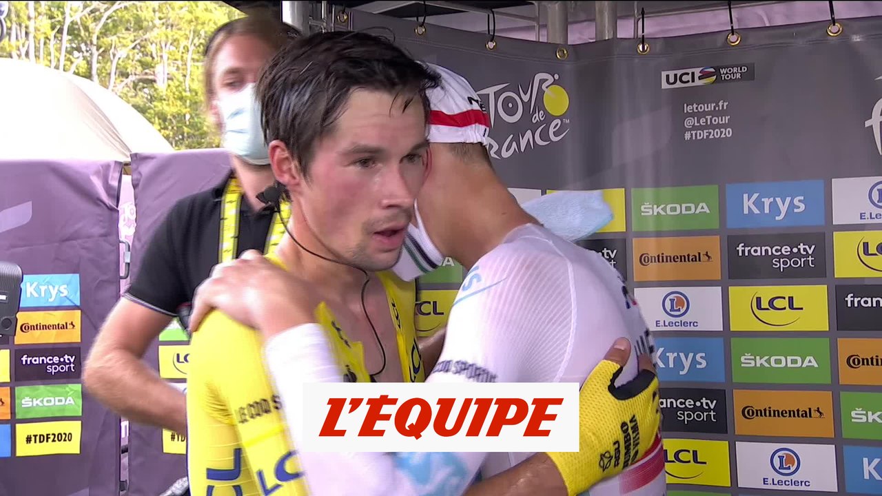 Fair-play, Roglic vient féliciter Pogacar - Cyclisme - Tour de France 2020