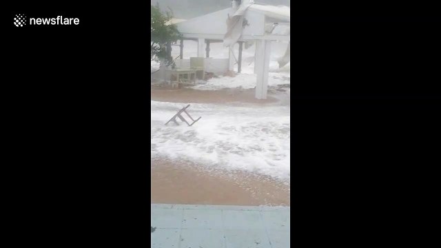 Watch incredible footage of Mediterranean 'hurricane' wreaking havoc on Greek village