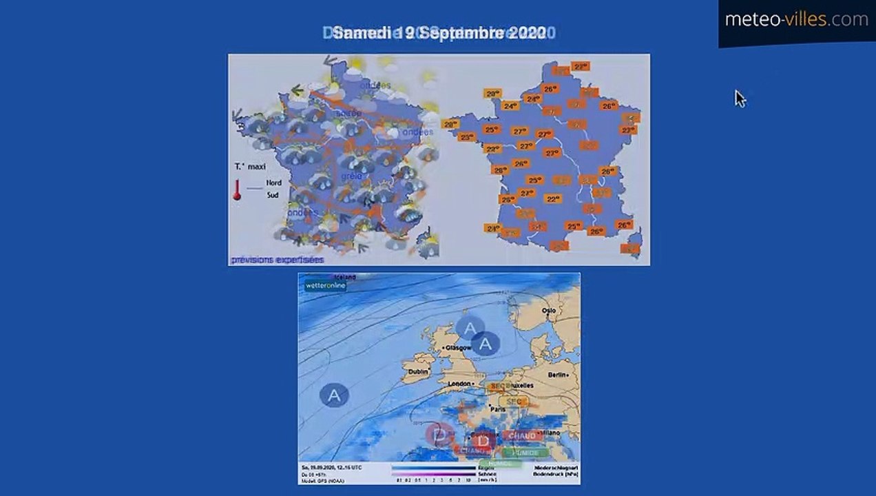 Chaud et orageux jusqu'à mardi, puis la douche froide !! Bulletin de samedi 19 septembre 2020