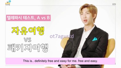 BTS RM KB Telepathy Test RM's choice [Full English Sub]