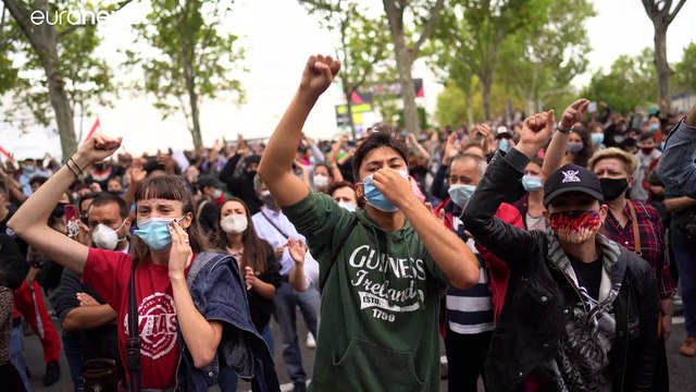 Manifestaciones en varias zonas del sur de Madrid contra las restricciones a la movilidad