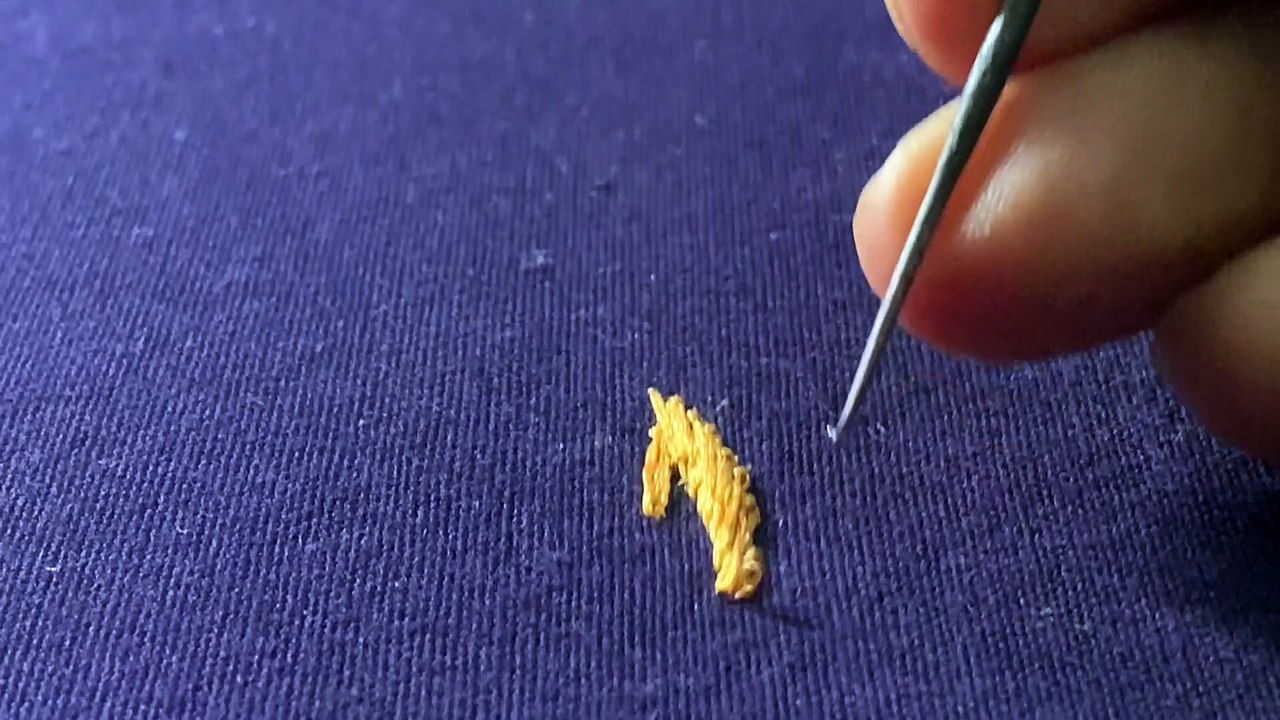 Aari Embroidery Embossed leaf design stitching | Aari work tutorial