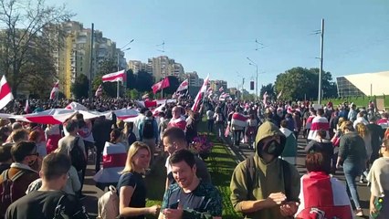 Domingo de protestos em Belarus