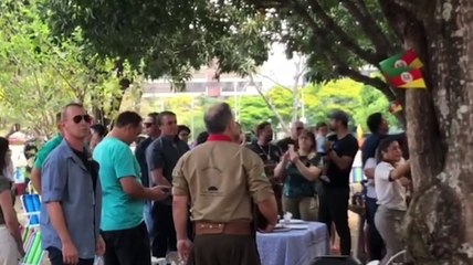 Bolsonaro participa de churrasco do Dia do Gaúcho, em Brasília