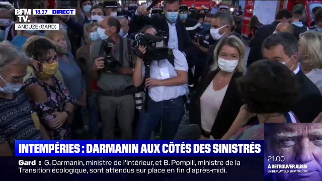 Intempéries: Gérald Darmanin et Barbara Pompili sont arrivés à Anduze, dans le Gard