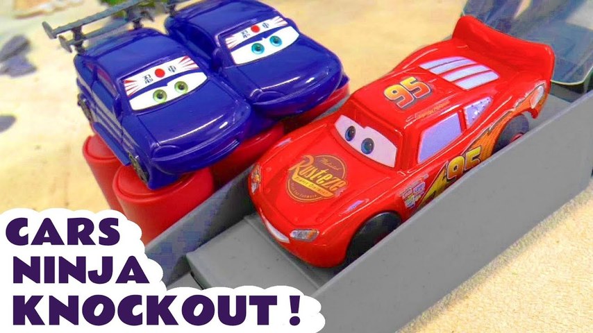 Disney Cars NINJA CHALLENGE --- Lightning McQueen and other Disney Cars  characters in this Race Toy Story as they escape Frank and the Crane,  Featuring Spiderman, The Avengers, Batman, Angry Birds, Star