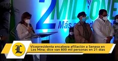 Vicepresidenta encabeza afiliación a Senasa en Los Mina; dice van 800 mil personas en 21 días