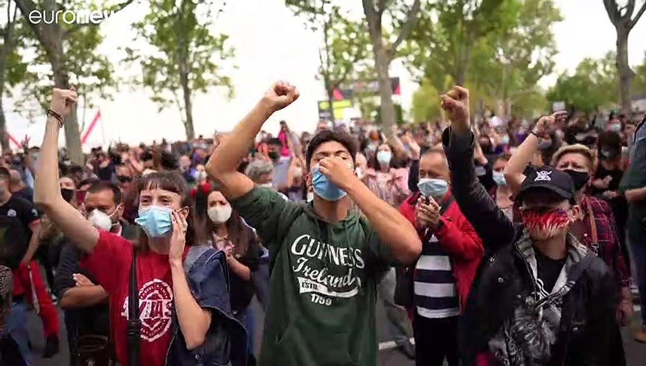 Proteste gegen 2. Lockdown in den Vorstädten von Madrid