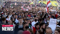 Tens of thousands march through Minsk in protest against Lukashenko