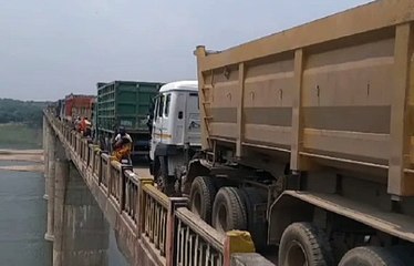 चंबल नदी के पुल पर लगा भीषण जाम