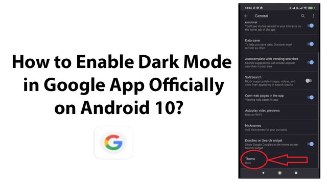 How to Enable Dark Mode in Google App Officially on Android 10?