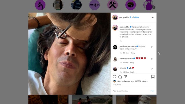 Paz Padilla felicita a su marido el día que hubiese cumplido 54 años