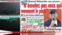 Le Titrologue du Lundi 21 septembre 2020/ A Yopougon Figayo, Hamed Bakayoko aux jeunes: