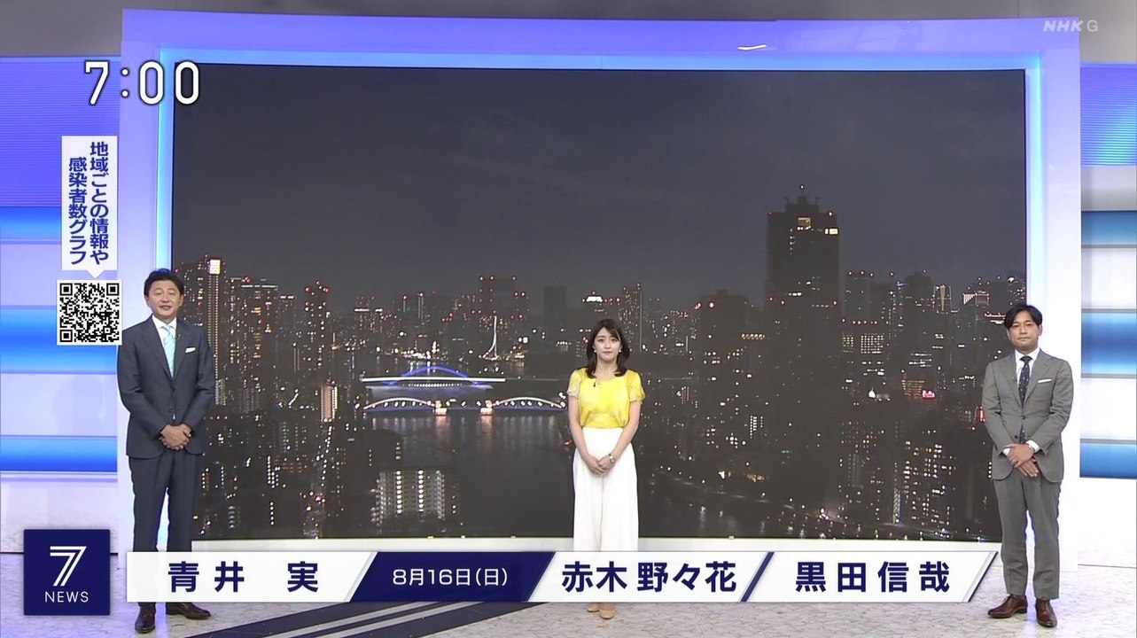 NHKニュース7 （東京G1） - 2020年08月16日（日） (SHARP AQUOS BD-HDW80) [1080p]