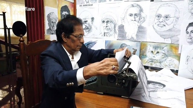 This Indian artist has been using typewriters to create portraits for over 50 years