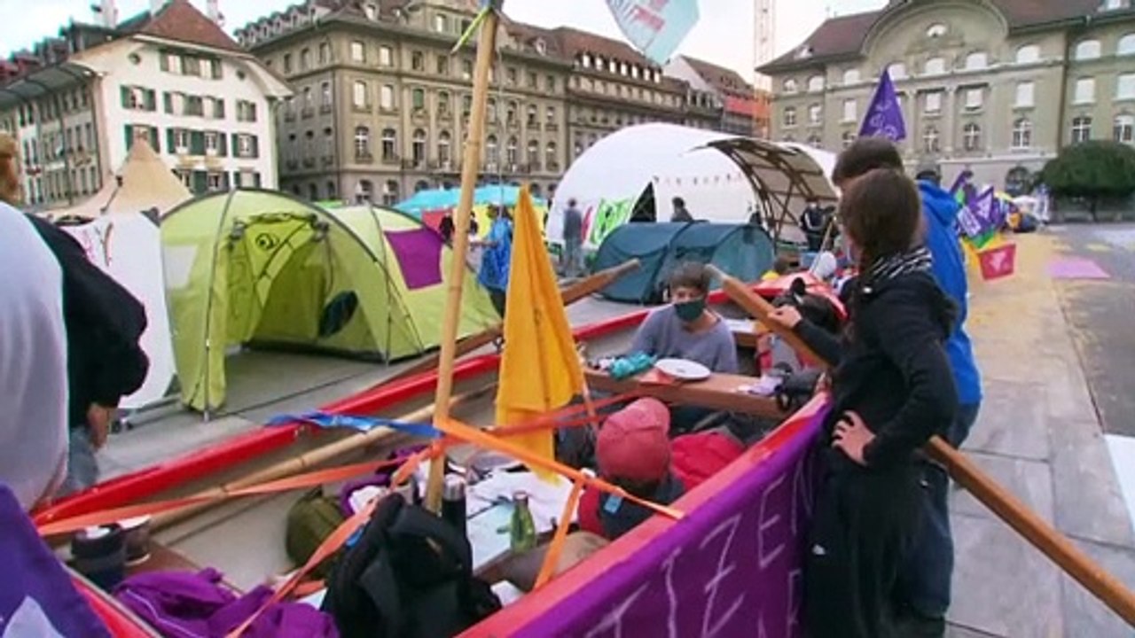 Klimastreik in Bern: Der Bundesplatz ist besetzt