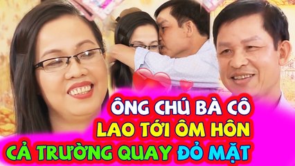 Ông chú và bà cô lao tới ôm hôn nhiệt tình sau khi bấm nút hẹn hò khiến khán giả trường quay đỏ mặt
