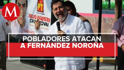 Agreden a Gerardo Fernández Noroña en acto del PT en Huichapan
