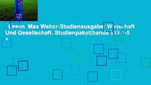 Lesen  Max Weber-Studienausgabe: Wirtschaft Und Gesellschaft. Studienpaket(bande I/22,1-5  