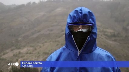 Lluvia de ceniza volcánica continúa afectando a pobladores en Ecuador