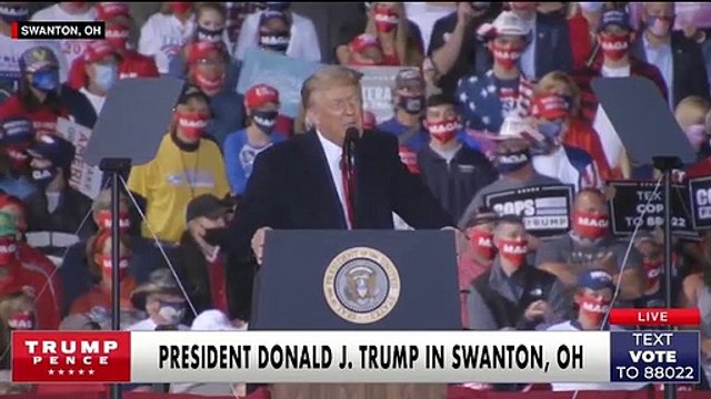 Trump welcomes suspended high school footballers on stage in Ohio
