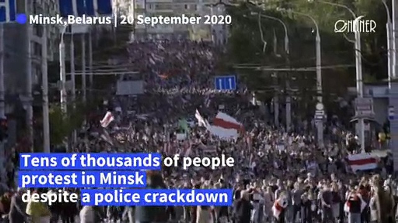 Dozens arrested as mass protests continue in Belarus