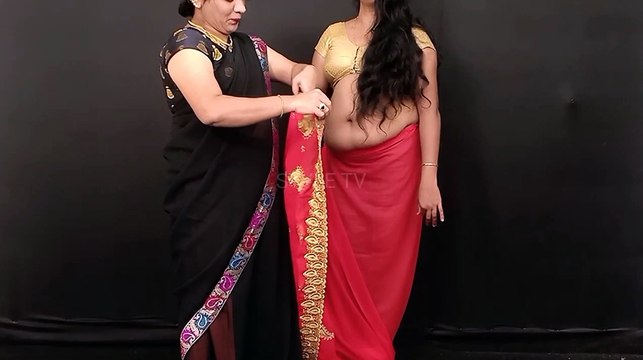 Simple Stylist Chiffon Work Saree To look Stylist Drape Easy Way Perfect Party Wear Ultra low Waist