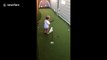 Talented toddler nails two impressive golf putts in quick succession