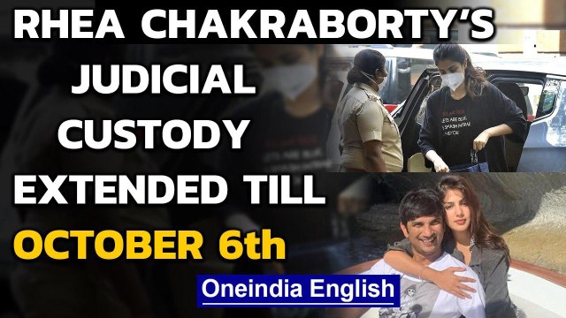 Rhea Chakraborty's judicial custody extended till October 6th in drug probe in Sushant's death