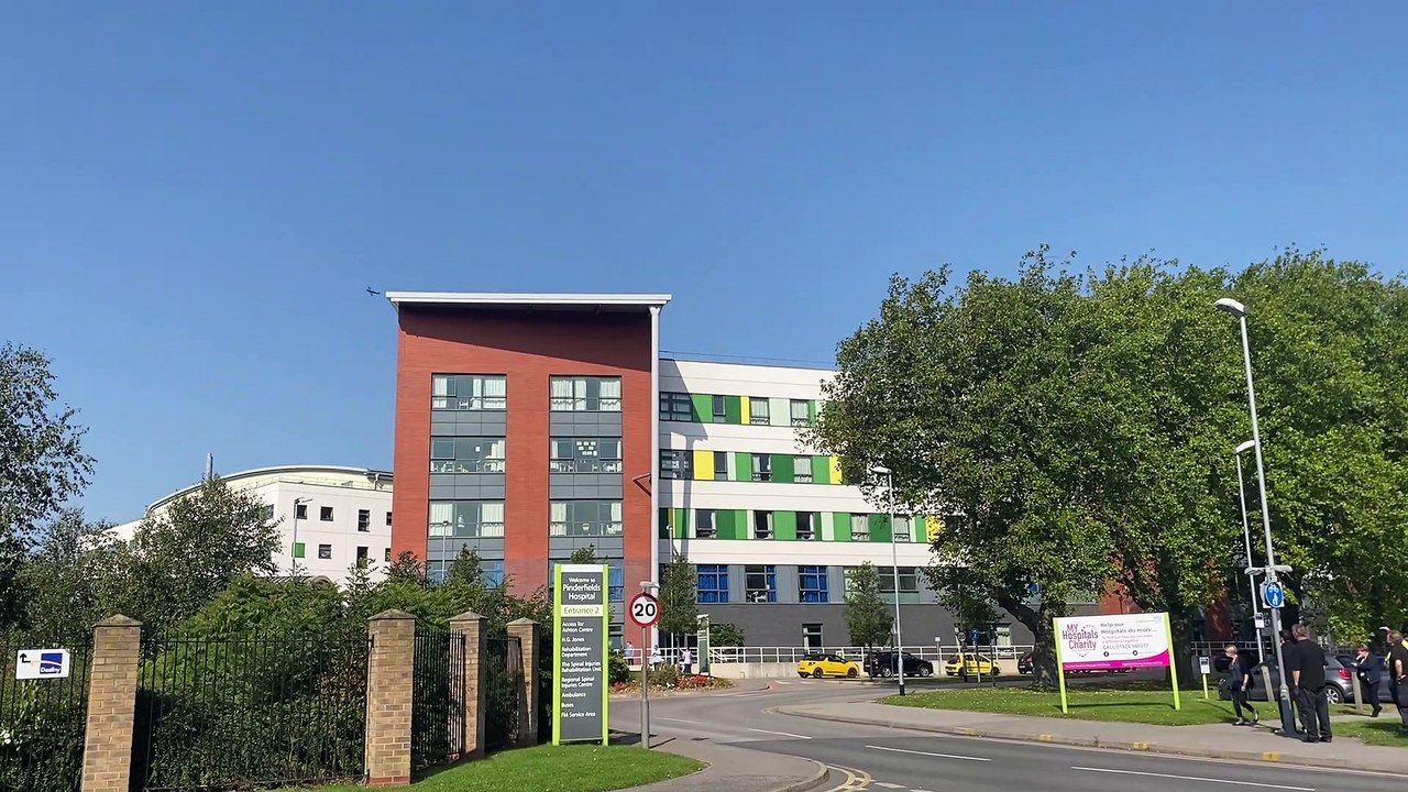 NHS Spitfire passes over Pinderfields Hospital