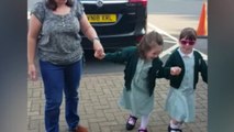 Niña con discapacidad cumplió su sueño: llevar a su hermanita a la escuela