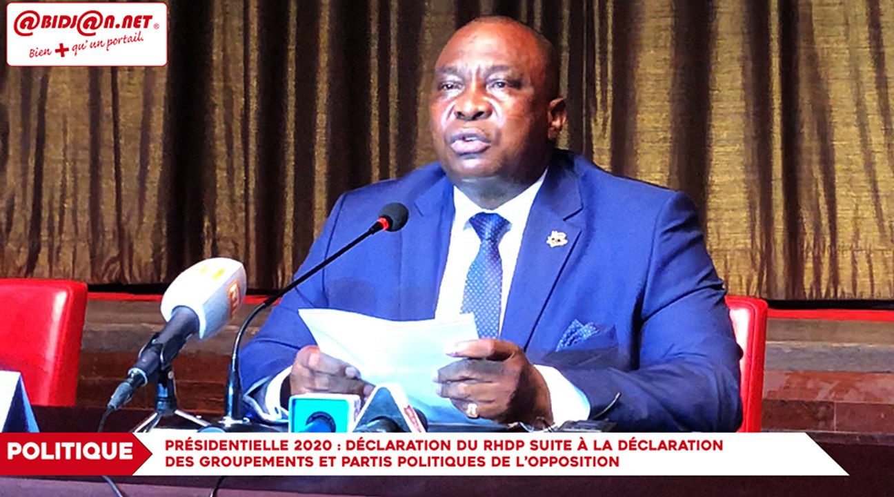 Déclaration du RHDP suite à la déclaration des groupements et partis politiques de l’opposition