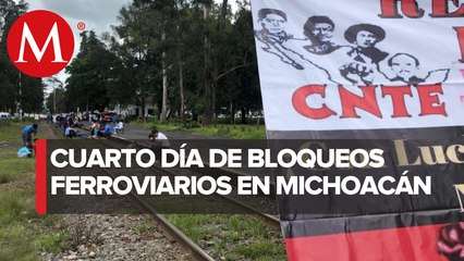 CNTE bloquea cinco tramos ferroviarios en Michoacán
