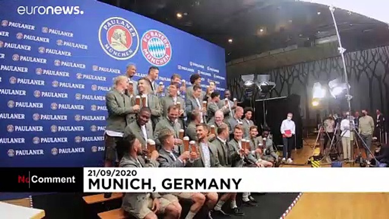 FC Bayern München: Gute Laune beim traditionellen Lederhosen-Shooting