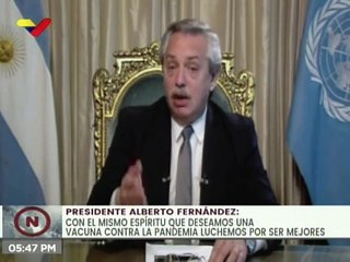 Argentina llama a la cooperación y la solidaridad para superar la crisis