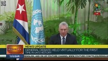 Courtesy of Telesur TV (English) CUBA. - Honourable Pres Miguel Diaz-Canel tells the world the stark reality of Unilateral coop and as does withl the other honourables agree on the common denominator in obstructions - The USA