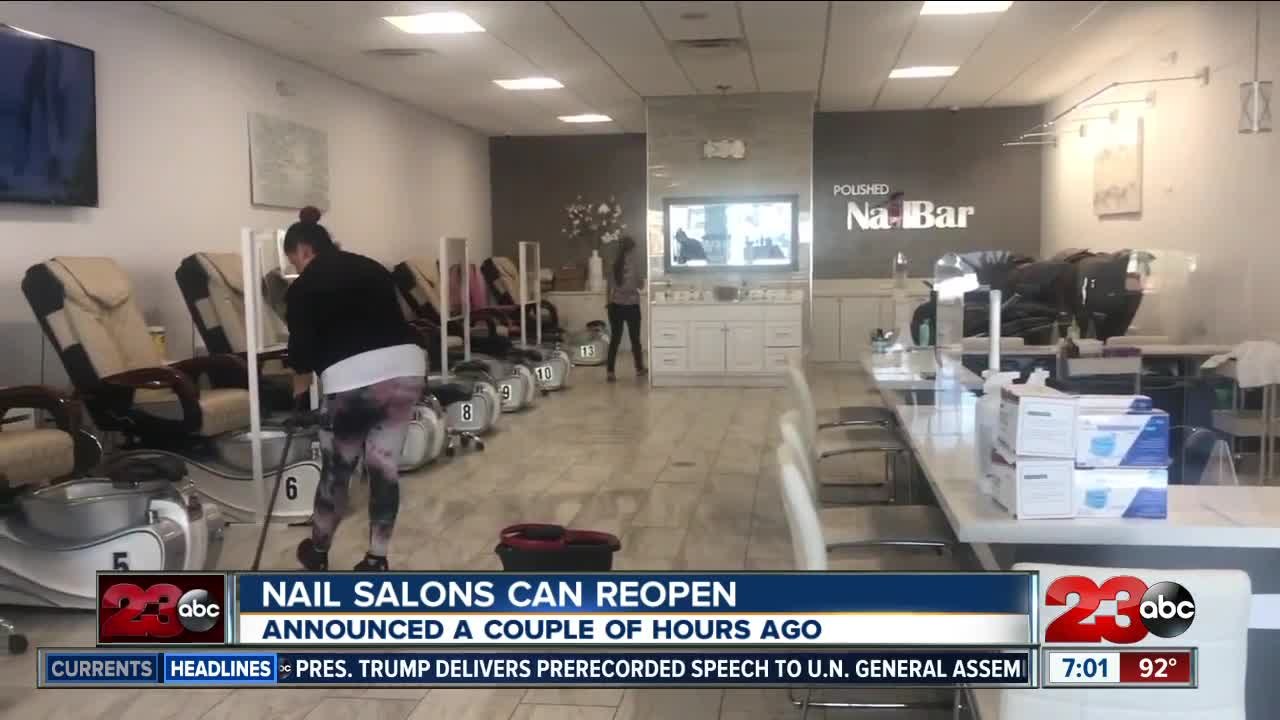 State officials say nail salons can reopen in Kern County video