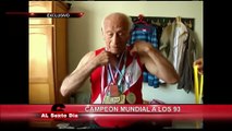Campeón mundial a los 93: la increíble fuerza de Don Eugenio Mejía