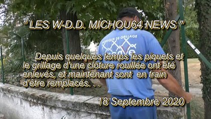 LES W-D.D. MICHOU64 NEWS - 18 SEPTEMBRE 2020 - PAU - AVENUE DU STADE NAUTIQUE REMPLACEMENT D'UNE CLÔTURE SUR UN MURET