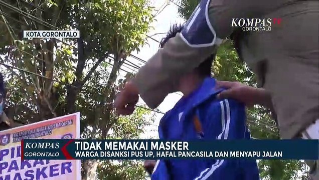 Tidak Memakai Masker,Warga Disanksi Push up,Hafal Pancasila dan Menyapu Jalan