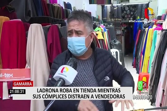 Ladrona roba en tienda mientras sus cómplices distraen a vendedoras: Gamarra