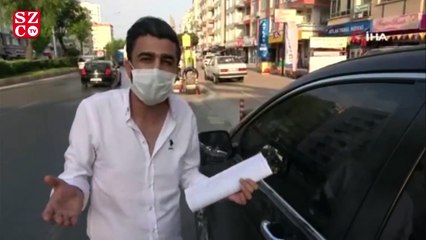32 dakikada dinlene dinlene arabayı parçaladı