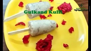 Gulkand kulfi /Rose preserve icecream recipe/