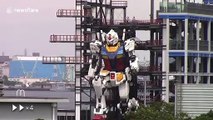 Giant Gundam robot moves on its own in Japan