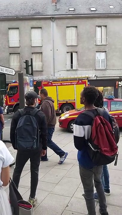 Incendie dans le centre-ville d'Orléans, rue du Cheval-Rouge, le 23 septembre 2020