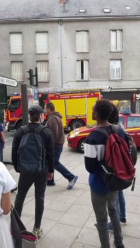Incendie dans le centre-ville d'Orléans, rue du Cheval-Rouge, le 23 septembre 2020