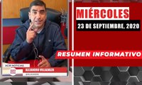 Resumen de noticias miércoles 23 de septiembre 2020 / Panorama Informativo / 88.9 Noticias